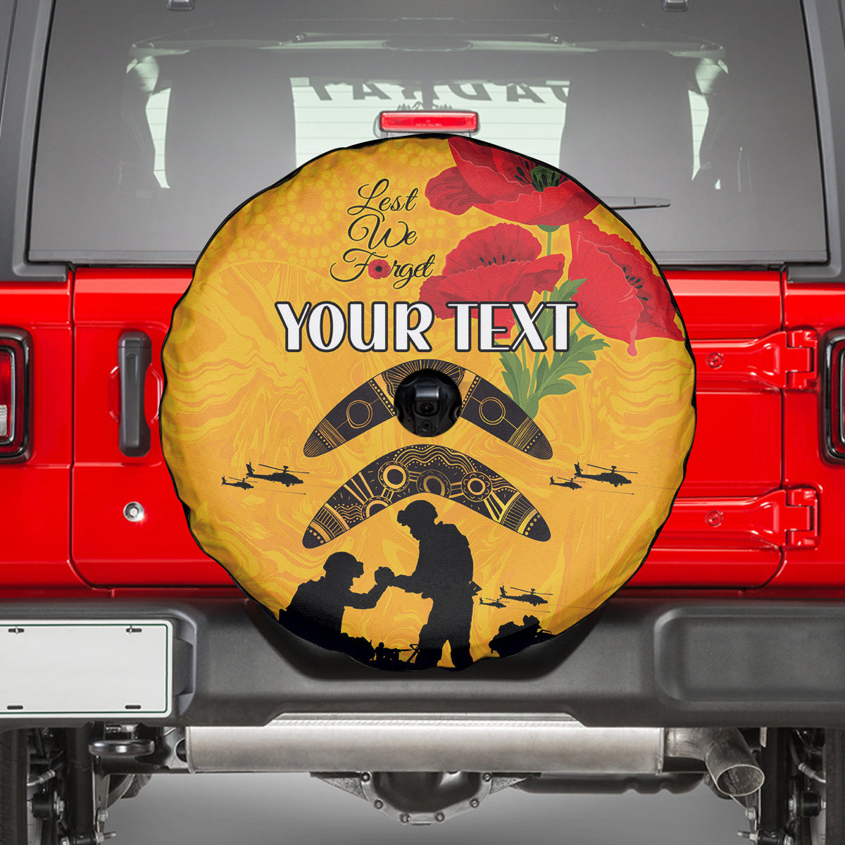 Australia Matildas Soccer ANZAC Custom Spare Tire Cover Gallipoli Soldier With Aboriginal Dots Art
