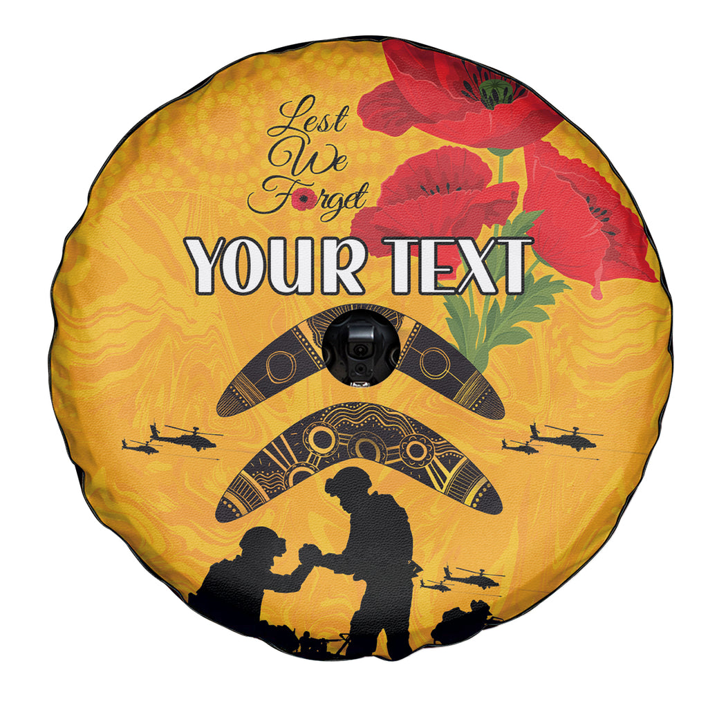 Australia Matildas Soccer ANZAC Custom Spare Tire Cover Gallipoli Soldier With Aboriginal Dots Art