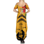 Australia Matildas Soccer ANZAC Custom Summer Maxi Dress Gallipoli Soldier With Aboriginal Dots Art