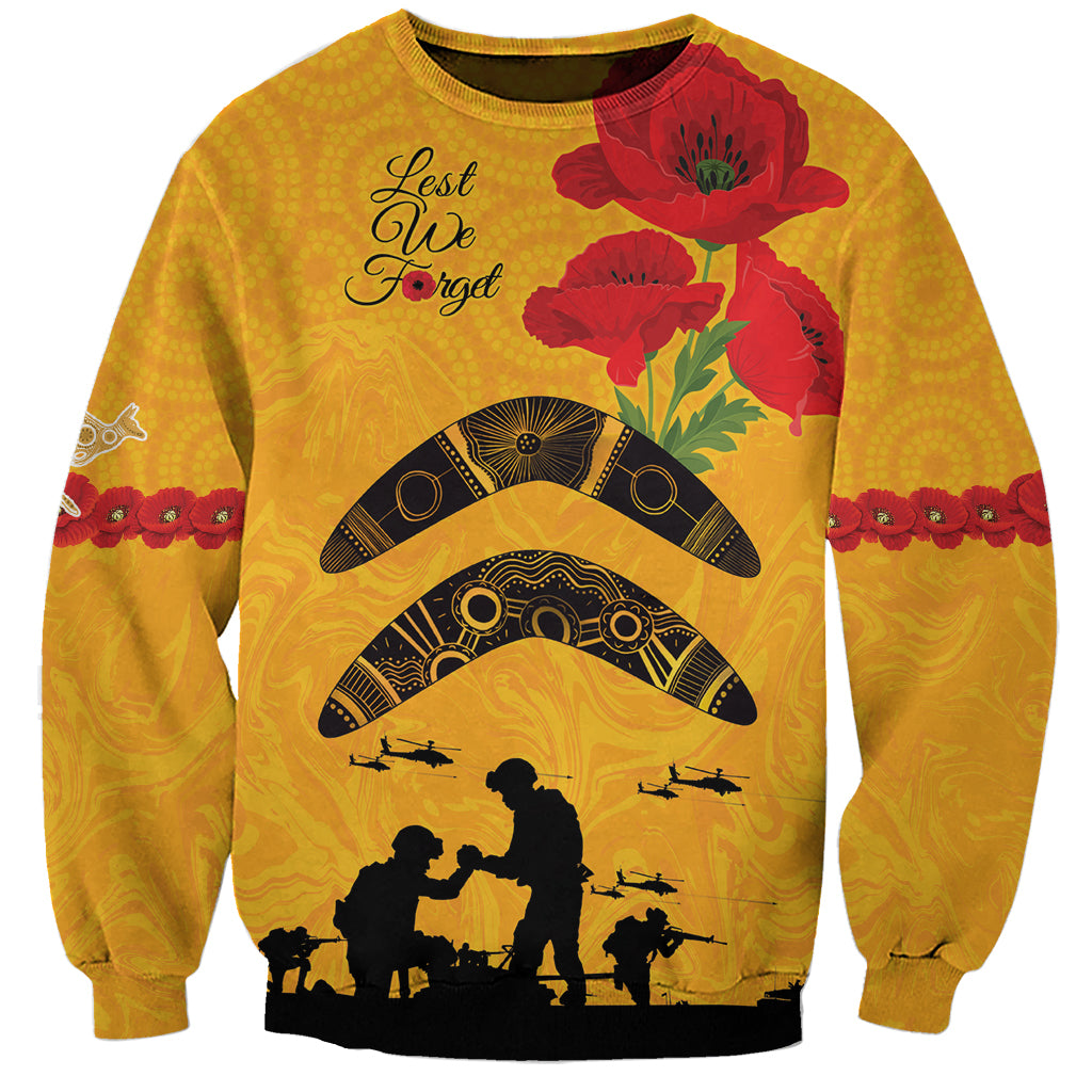 Australia Matildas Soccer ANZAC Custom Sweatshirt Gallipoli Soldier With Aboriginal Dots Art