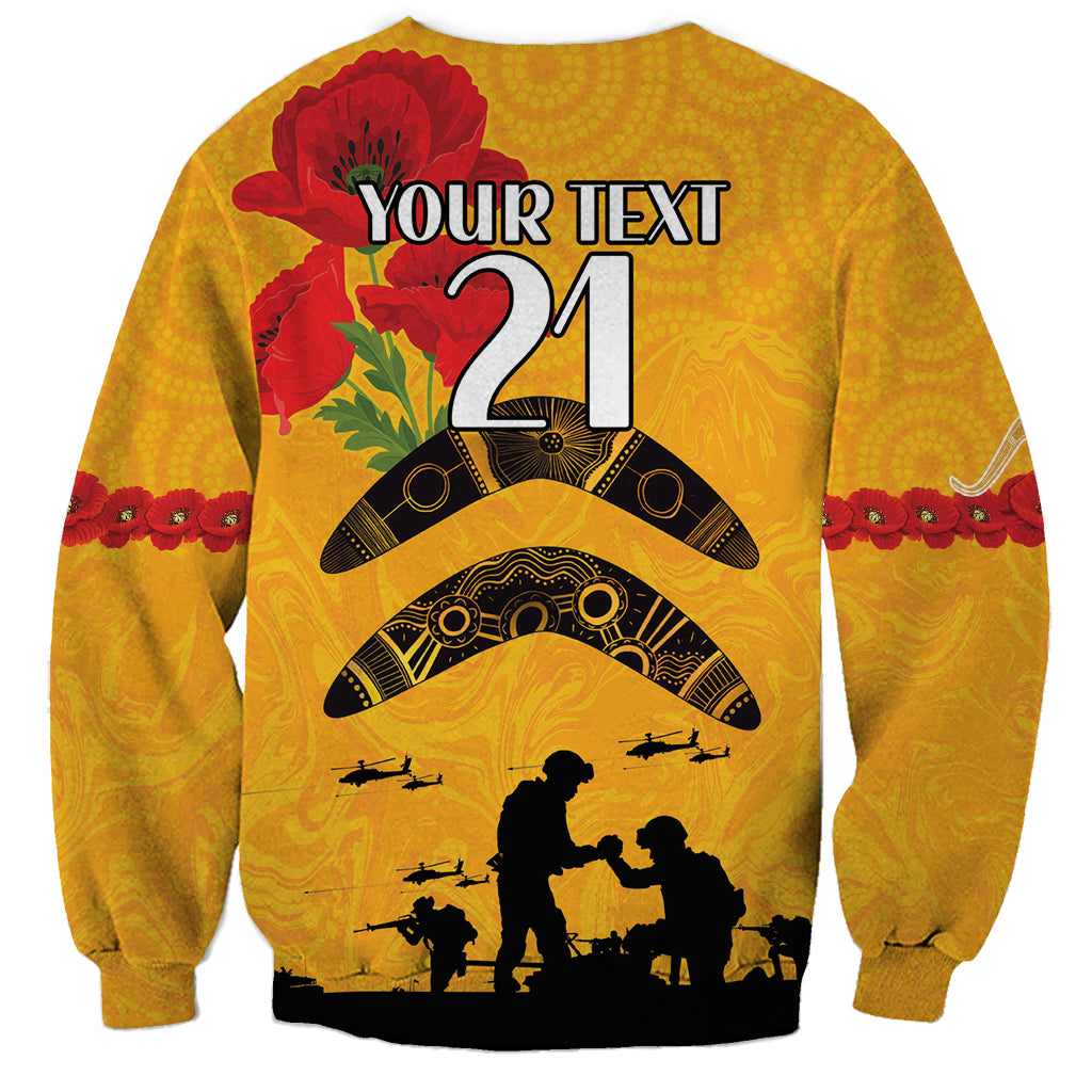 Australia Matildas Soccer ANZAC Custom Sweatshirt Gallipoli Soldier With Aboriginal Dots Art