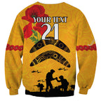 Australia Matildas Soccer ANZAC Custom Sweatshirt Gallipoli Soldier With Aboriginal Dots Art
