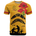 Australia Matildas Soccer ANZAC Custom T Shirt Gallipoli Soldier With Aboriginal Dots Art