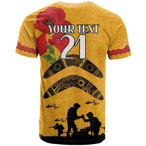 Australia Matildas Soccer ANZAC Custom T Shirt Gallipoli Soldier With Aboriginal Dots Art