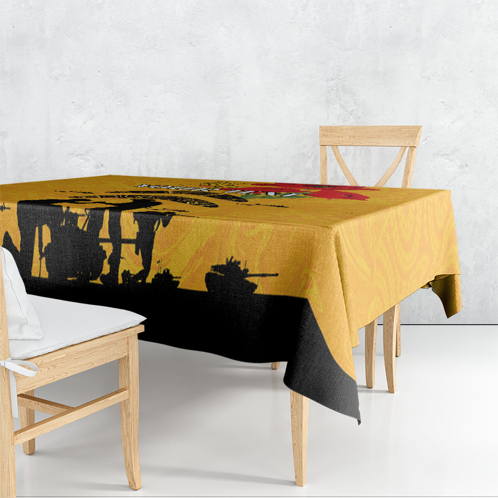 Australia Matildas Soccer ANZAC Custom Tablecloth Gallipoli Soldier With Aboriginal Dots Art