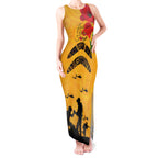 Australia Matildas Soccer ANZAC Custom Tank Maxi Dress Gallipoli Soldier With Aboriginal Dots Art