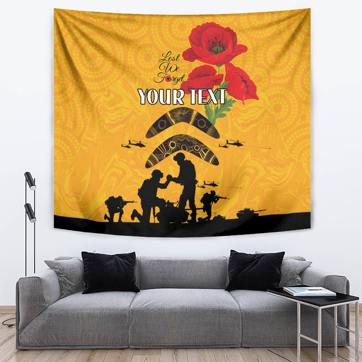 Australia Matildas Soccer ANZAC Custom Tapestry Gallipoli Soldier With Aboriginal Dots Art