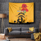 Australia Matildas Soccer ANZAC Custom Tapestry Gallipoli Soldier With Aboriginal Dots Art