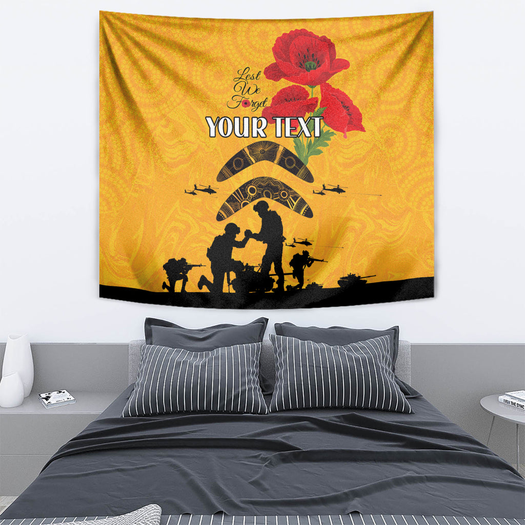 Australia Matildas Soccer ANZAC Custom Tapestry Gallipoli Soldier With Aboriginal Dots Art