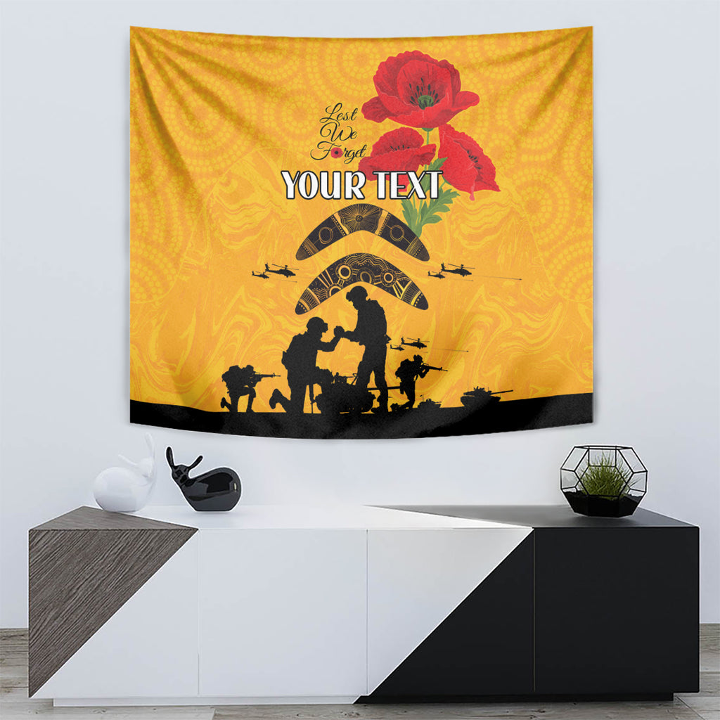 Australia Matildas Soccer ANZAC Custom Tapestry Gallipoli Soldier With Aboriginal Dots Art