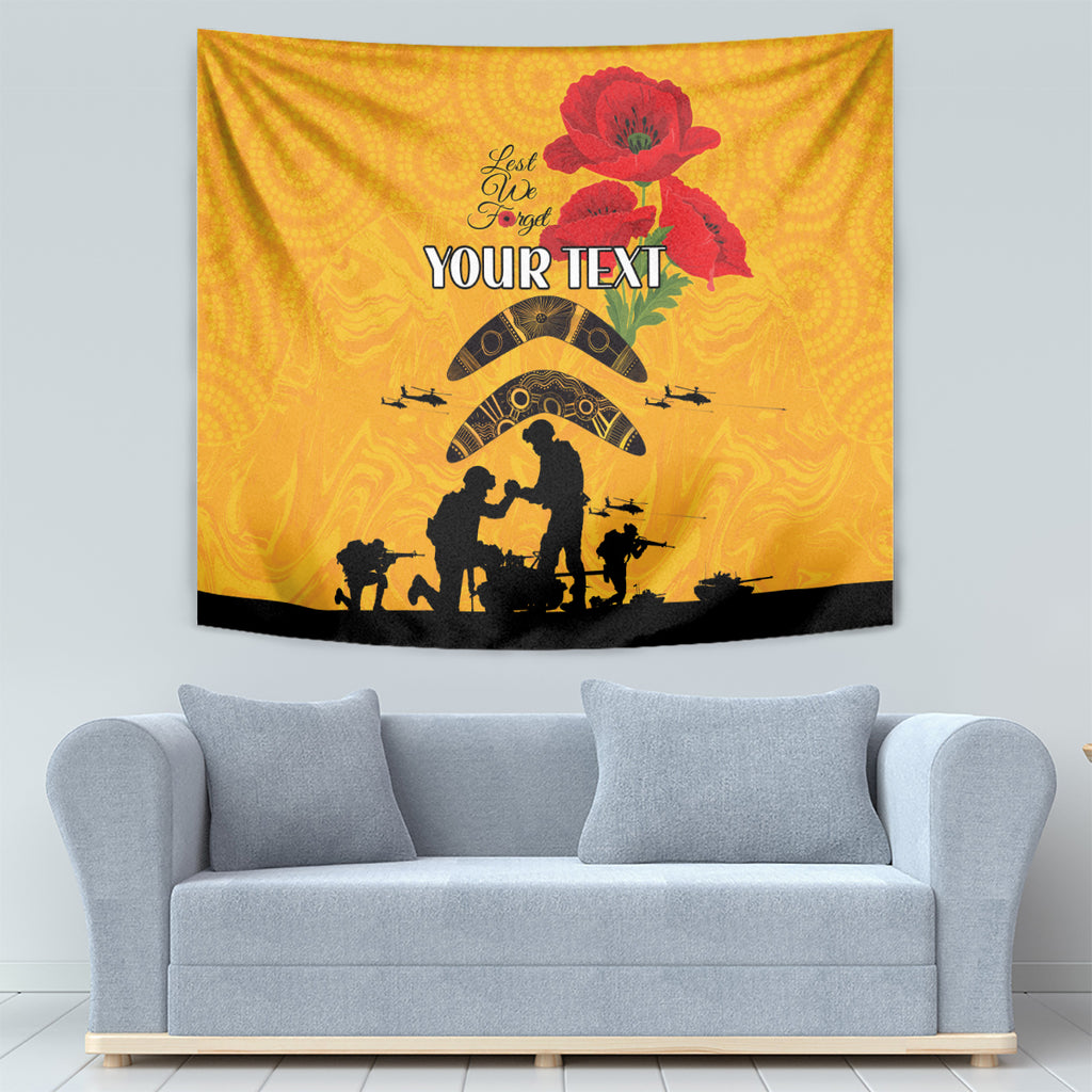 Australia Matildas Soccer ANZAC Custom Tapestry Gallipoli Soldier With Aboriginal Dots Art