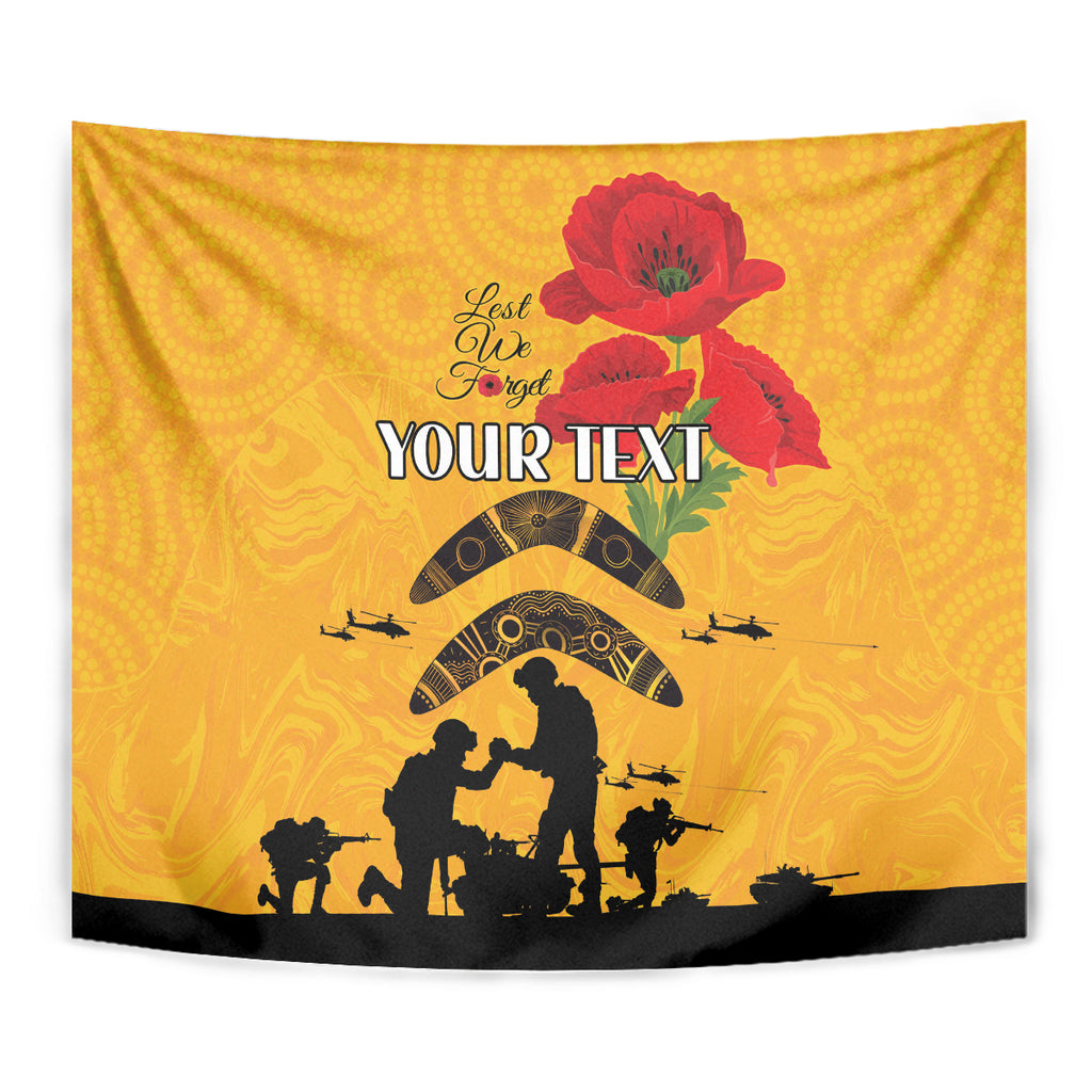 Australia Matildas Soccer ANZAC Custom Tapestry Gallipoli Soldier With Aboriginal Dots Art