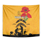 Australia Matildas Soccer ANZAC Custom Tapestry Gallipoli Soldier With Aboriginal Dots Art