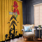 Australia Matildas Soccer ANZAC Custom Window Curtain Gallipoli Soldier With Aboriginal Dots Art