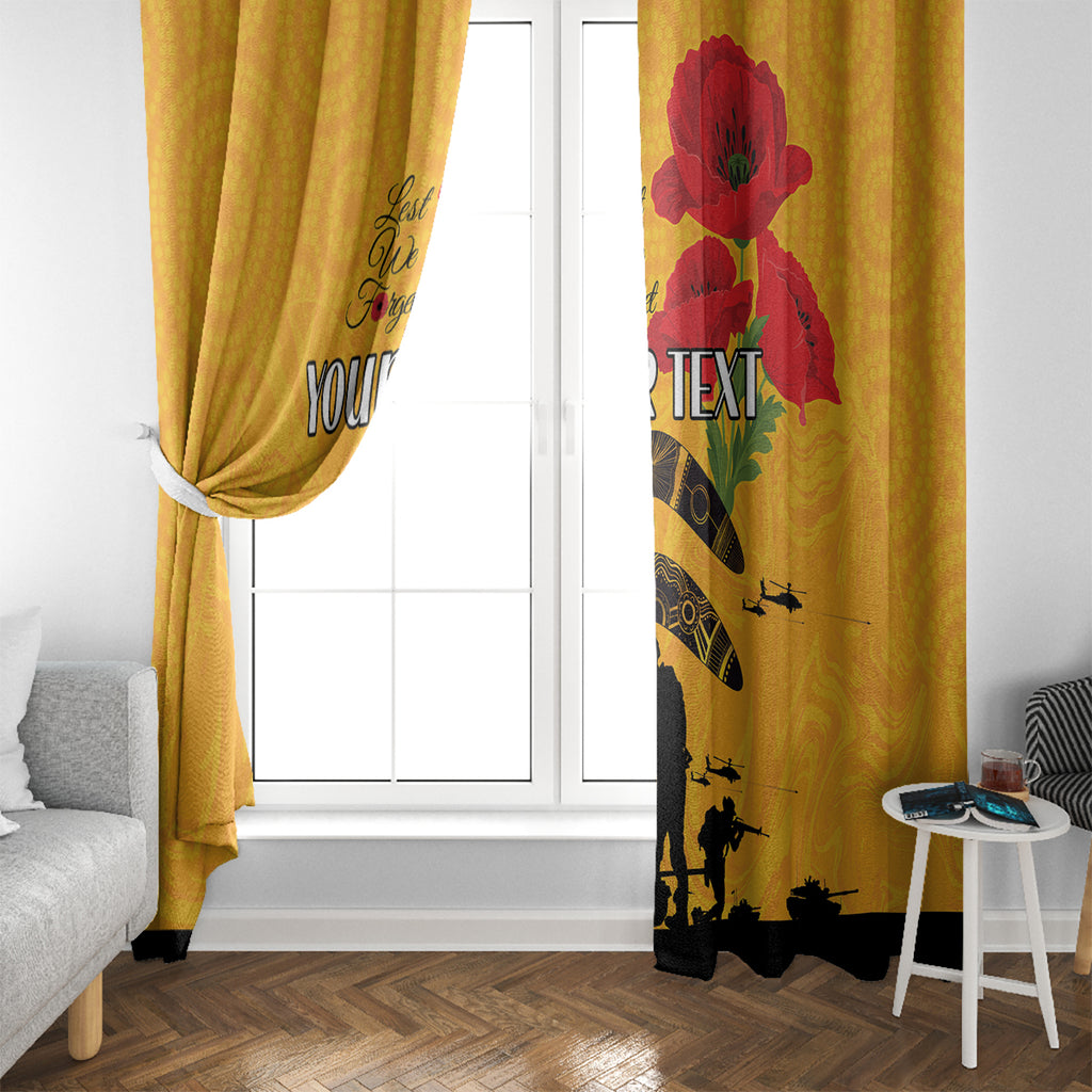 Australia Matildas Soccer ANZAC Custom Window Curtain Gallipoli Soldier With Aboriginal Dots Art