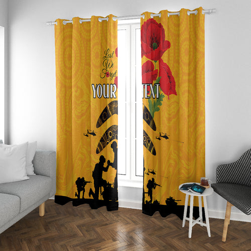Australia Matildas Soccer ANZAC Custom Window Curtain Gallipoli Soldier With Aboriginal Dots Art
