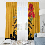 Australia Matildas Soccer ANZAC Custom Window Curtain Gallipoli Soldier With Aboriginal Dots Art