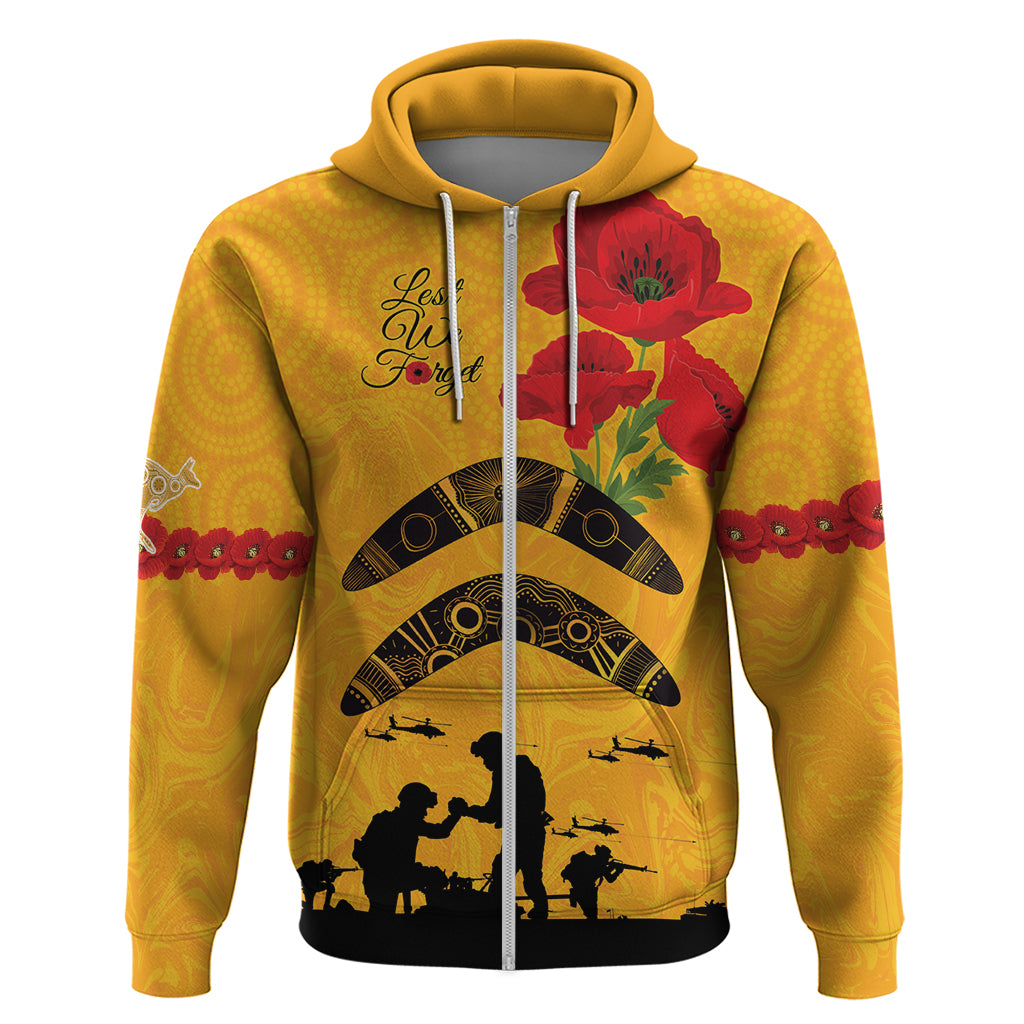 Australia Matildas Soccer ANZAC Custom Zip Hoodie Gallipoli Soldier With Aboriginal Dots Art
