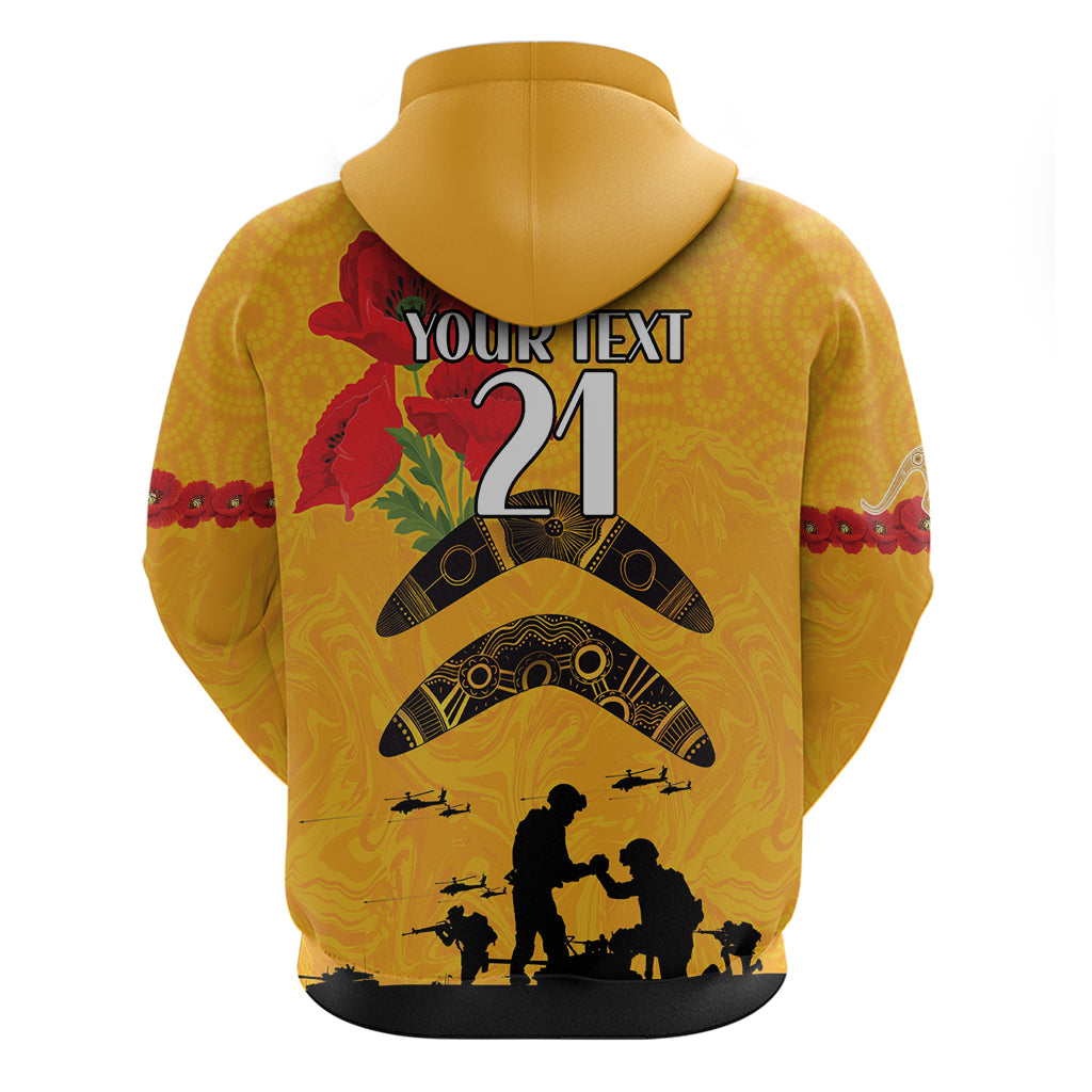 Australia Matildas Soccer ANZAC Custom Zip Hoodie Gallipoli Soldier With Aboriginal Dots Art