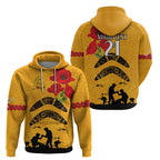 Australia Matildas Soccer ANZAC Custom Zip Hoodie Gallipoli Soldier With Aboriginal Dots Art
