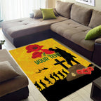 Australia Socceroos Soccer ANZAC Custom Area Rug Gallipoli Soldier With Camouflage Art