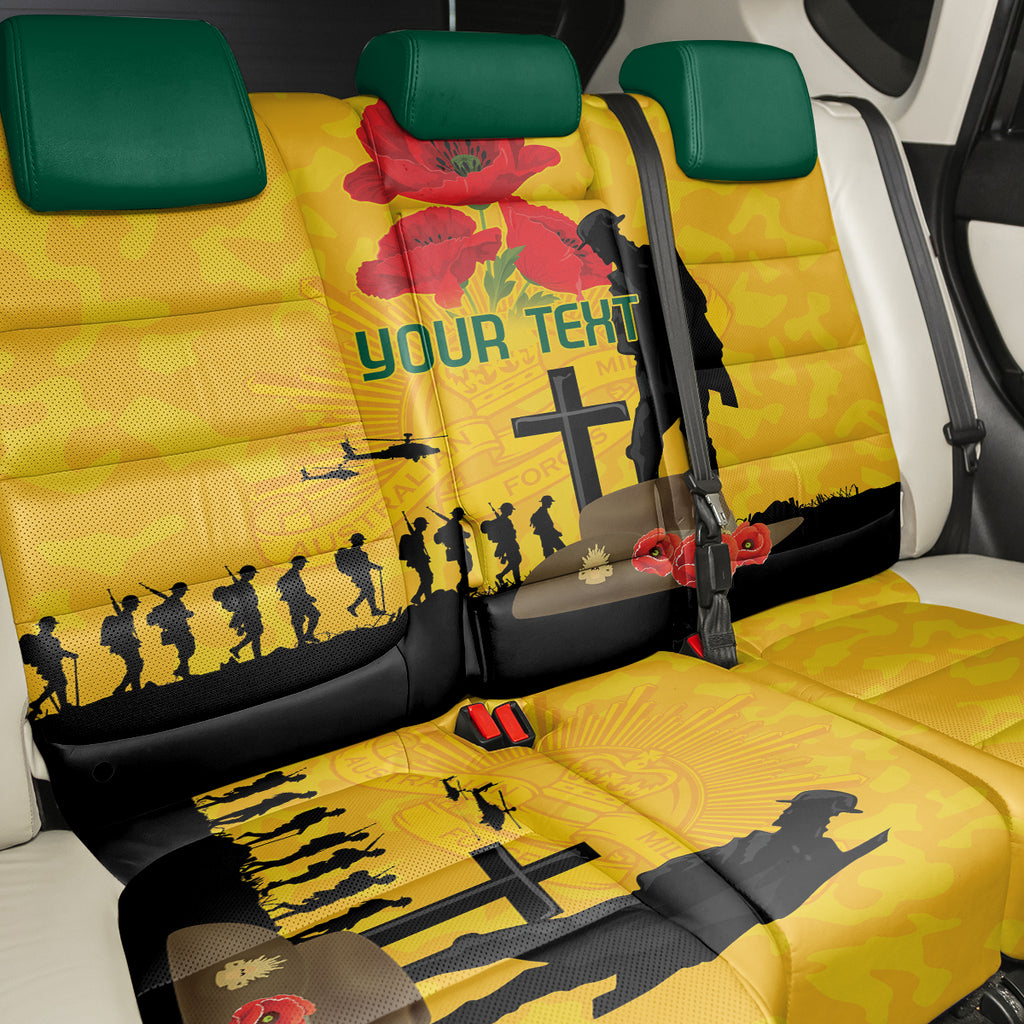 Australia Socceroos Soccer ANZAC Custom Back Car Seat Cover Gallipoli Soldier With Camouflage Art