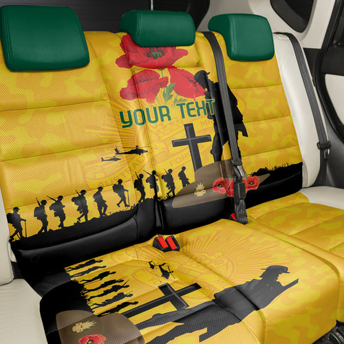 Australia Socceroos Soccer ANZAC Custom Back Car Seat Cover Gallipoli Soldier With Camouflage Art