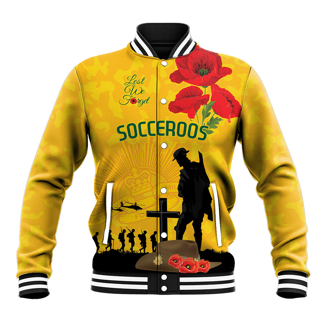 Australia Socceroos Soccer ANZAC Custom Baseball Jacket Gallipoli Soldier With Camouflage Art