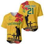 Australia Socceroos Soccer ANZAC Custom Baseball Jersey Gallipoli Soldier With Camouflage Art