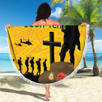 Australia Socceroos Soccer ANZAC Custom Beach Blanket Gallipoli Soldier With Camouflage Art