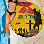Australia Socceroos Soccer ANZAC Custom Beach Blanket Gallipoli Soldier With Camouflage Art