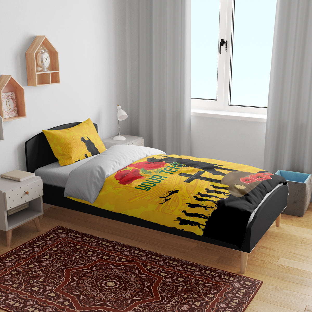Australia Socceroos Soccer ANZAC Custom Bedding Set Gallipoli Soldier With Camouflage Art