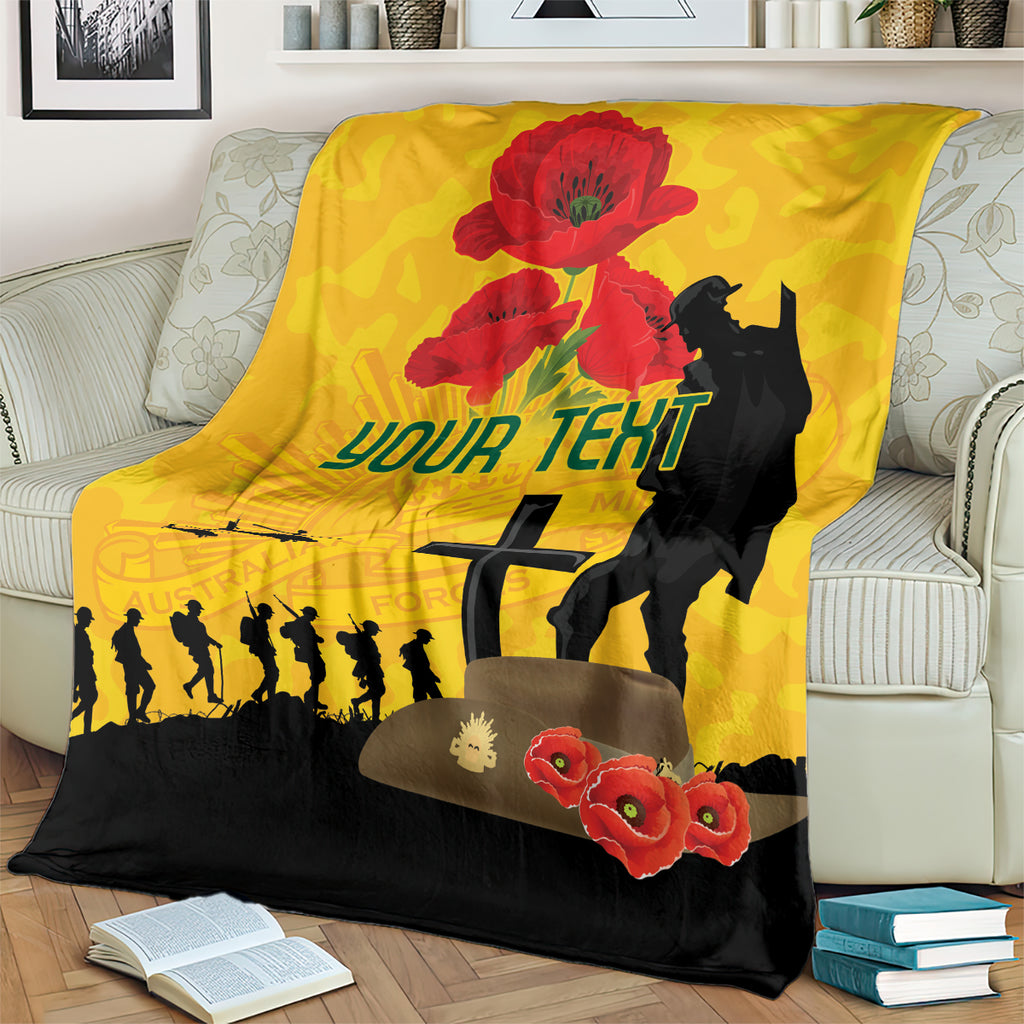 Australia Socceroos Soccer ANZAC Custom Blanket Gallipoli Soldier With Camouflage Art