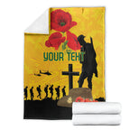 Australia Socceroos Soccer ANZAC Custom Blanket Gallipoli Soldier With Camouflage Art