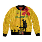 Australia Socceroos Soccer ANZAC Custom Bomber Jacket Gallipoli Soldier With Camouflage Art