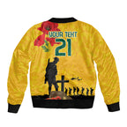 Australia Socceroos Soccer ANZAC Custom Bomber Jacket Gallipoli Soldier With Camouflage Art