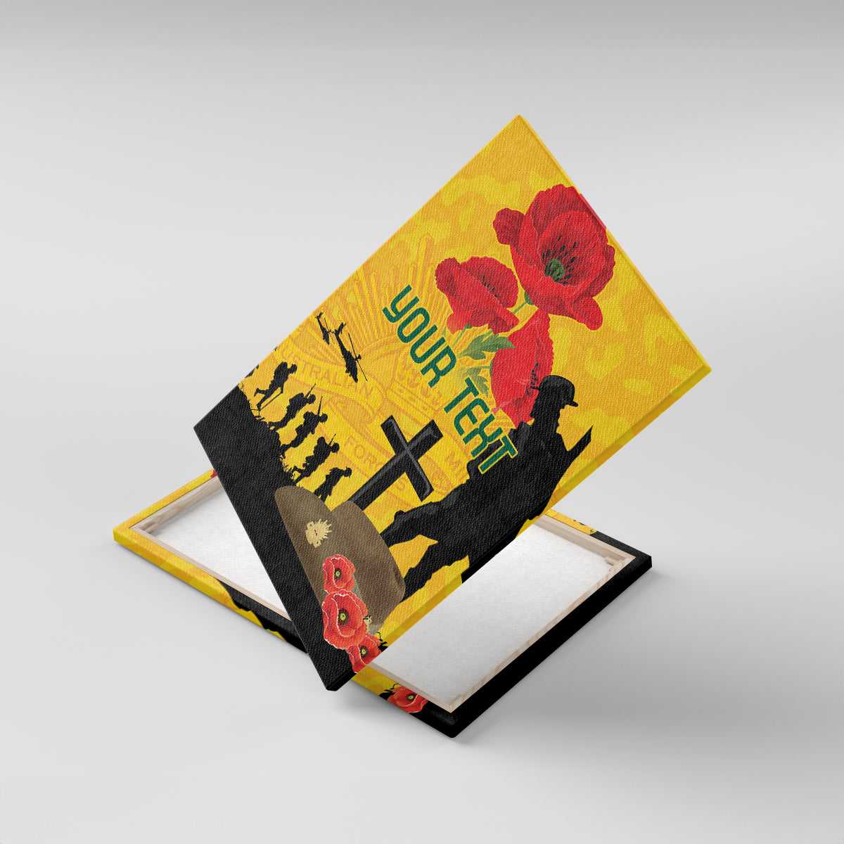 Australia Socceroos Soccer ANZAC Custom Canvas Wall Art Gallipoli Soldier With Camouflage Art