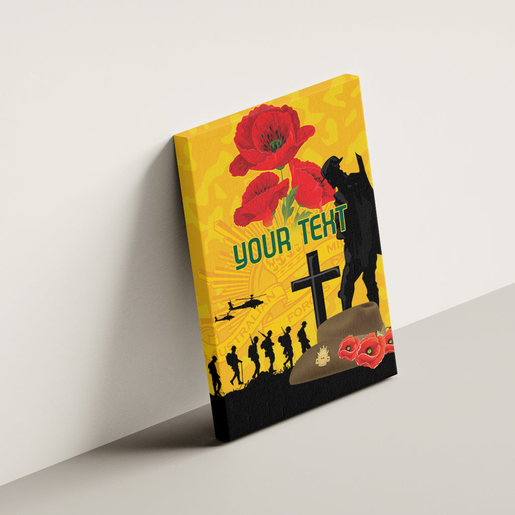 Australia Socceroos Soccer ANZAC Custom Canvas Wall Art Gallipoli Soldier With Camouflage Art