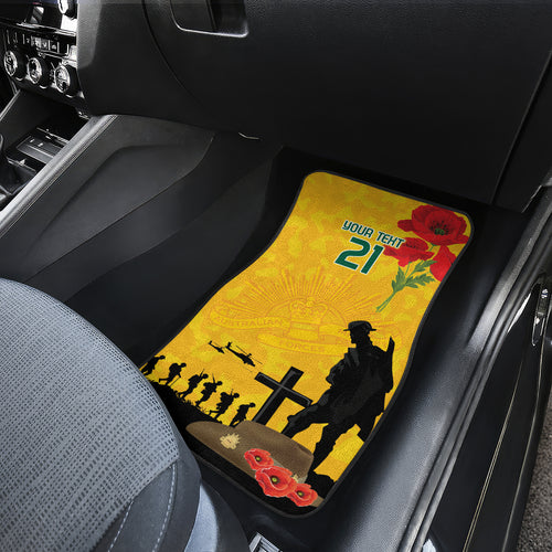Australia Socceroos Soccer ANZAC Custom Car Mats Gallipoli Soldier With Camouflage Art