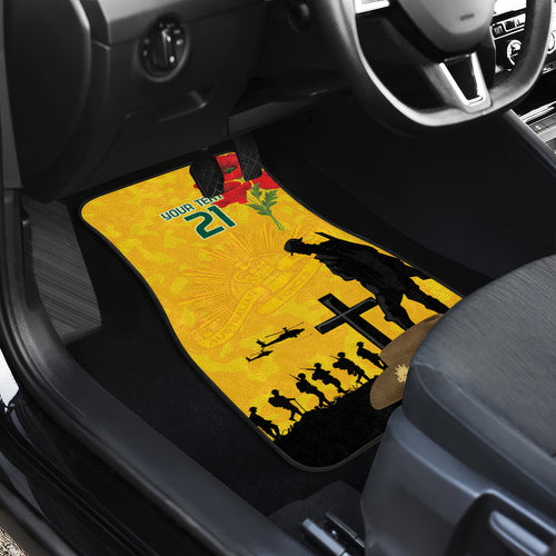 Australia Socceroos Soccer ANZAC Custom Car Mats Gallipoli Soldier With Camouflage Art