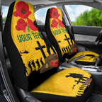 Australia Socceroos Soccer ANZAC Custom Car Seat Cover Gallipoli Soldier With Camouflage Art