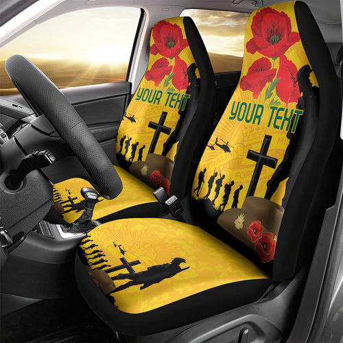 Australia Socceroos Soccer ANZAC Custom Car Seat Cover Gallipoli Soldier With Camouflage Art
