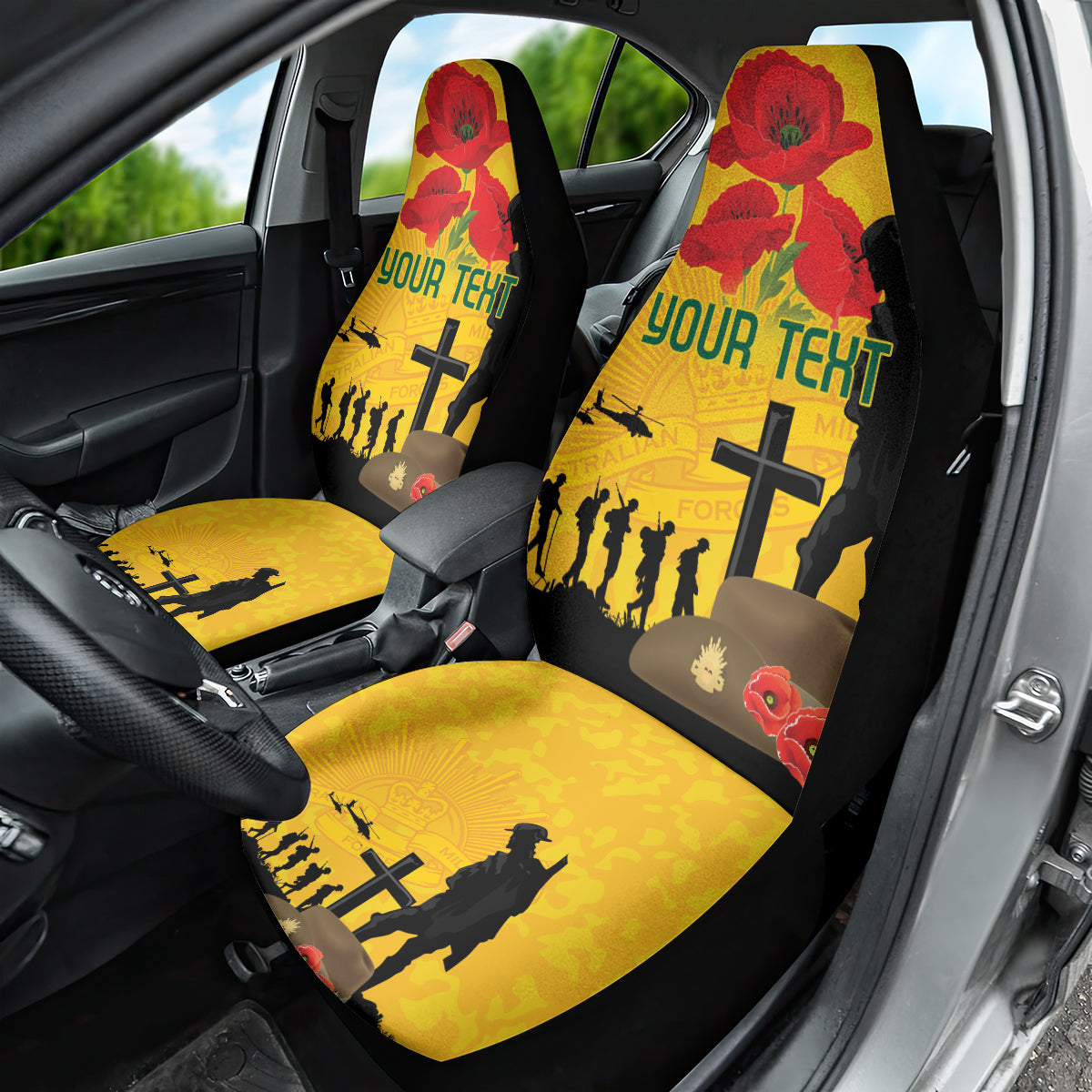 Australia Socceroos Soccer ANZAC Custom Car Seat Cover Gallipoli Soldier With Camouflage Art