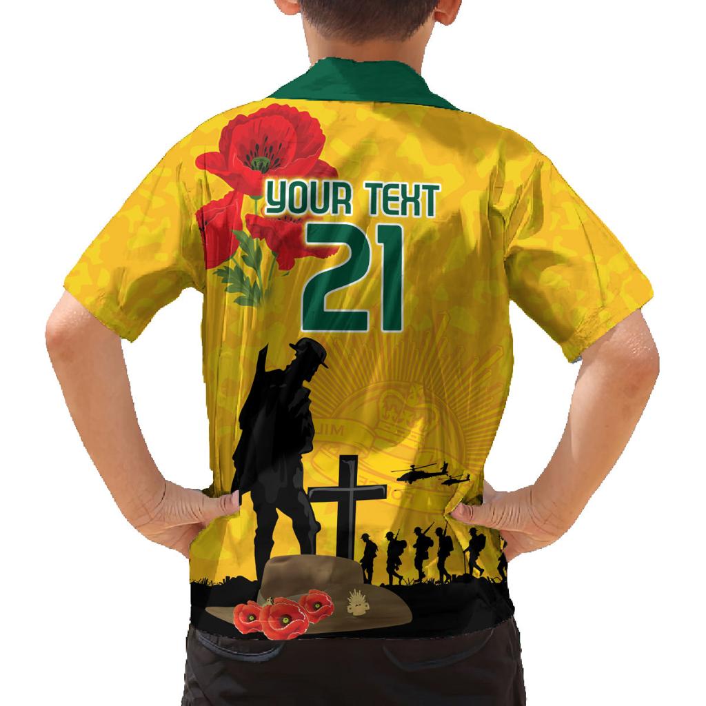 Australia Socceroos Soccer ANZAC Custom Family Matching Off Shoulder Maxi Dress and Hawaiian Shirt Gallipoli Soldier With Camouflage Art