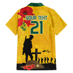 Australia Socceroos Soccer ANZAC Custom Family Matching Summer Maxi Dress and Hawaiian Shirt Gallipoli Soldier With Camouflage Art