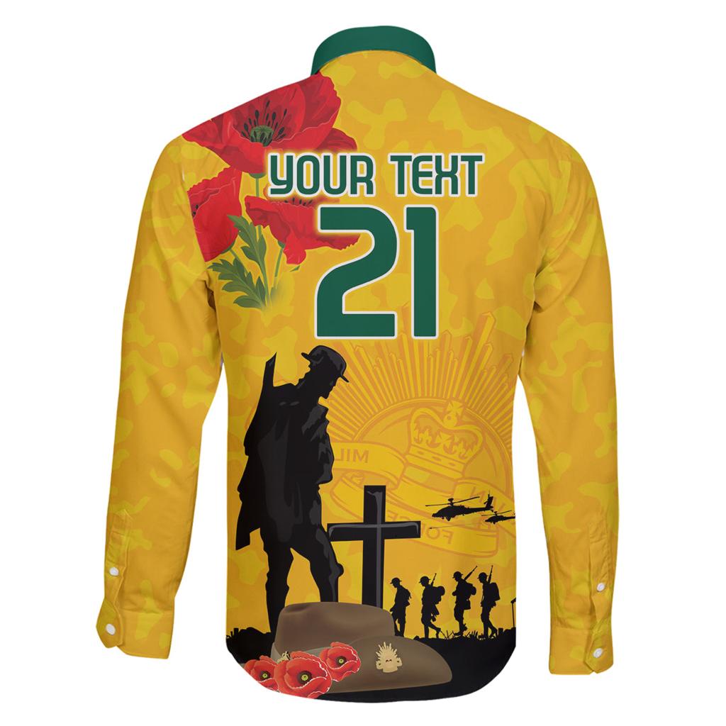 Australia Socceroos Soccer ANZAC Custom Family Matching Summer Maxi Dress and Hawaiian Shirt Gallipoli Soldier With Camouflage Art