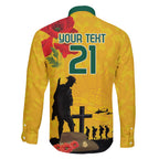 Australia Socceroos Soccer ANZAC Custom Family Matching Summer Maxi Dress and Hawaiian Shirt Gallipoli Soldier With Camouflage Art