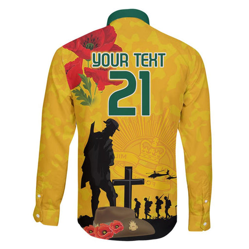 Australia Socceroos Soccer ANZAC Custom Family Matching Tank Maxi Dress and Hawaiian Shirt Gallipoli Soldier With Camouflage Art