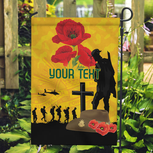Australia Socceroos Soccer ANZAC Custom Garden Flag Gallipoli Soldier With Camouflage Art