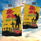 Australia Socceroos Soccer ANZAC Custom Garden Flag Gallipoli Soldier With Camouflage Art